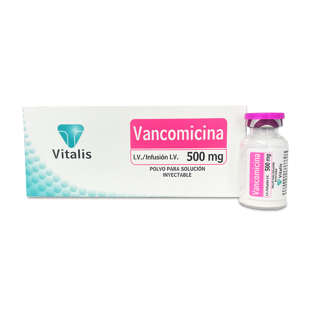 Vitalis Vancomicina 500 mg Polvo para Solución Inyectable x 1 Vial